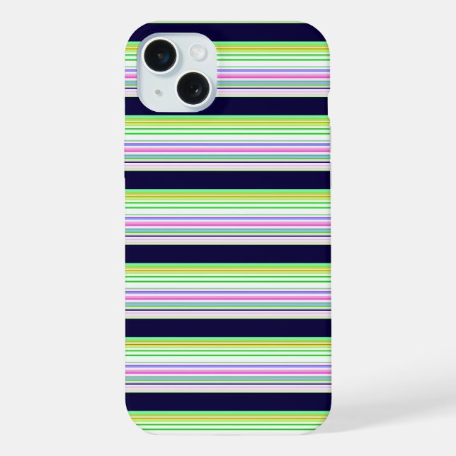 Süße blaue bunte Streifen iPhone Hülle (Rückseite)