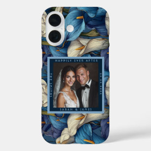 Süße blaue Calla-Lilien Fantasy-Botanical-Hochzeit iPhone 16 Hülle