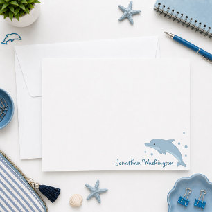 Süße Blaue Delfin-Notizkarte Mitteilungskarte