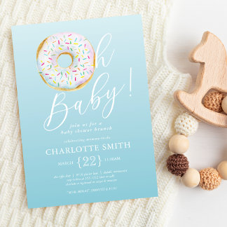 Süße blaue Donut-Baby-Shower-Einladung Einladung