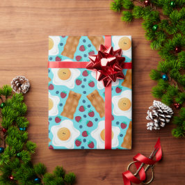 Süße blaue Eier Speck Erdbeeren Blaubeeren Geschenkpapier