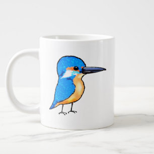 Süße Blaue Eisvogel-Vogel-Kunst Jumbo-Tasse