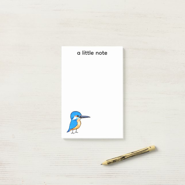 Süße Blaue Eisvogel-Vogel-Kunst Post-it Klebezettel (Auf Schreibtisch)