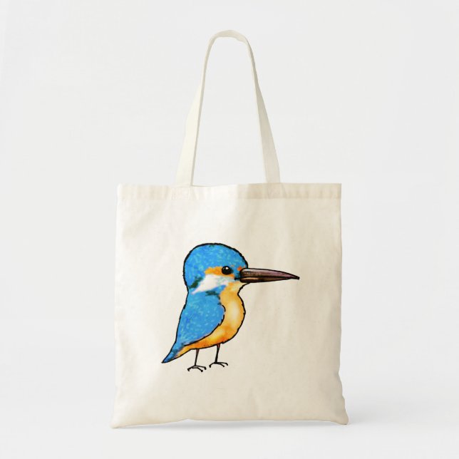 Süße Blaue Eisvogel-Vogel-Kunst Tragetasche (Vorne)