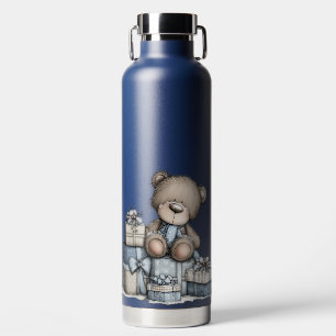 SÜSSE BLAUE FEIERTAGS-WINTER-TEDDYBÄREN TRINKFLASCHE