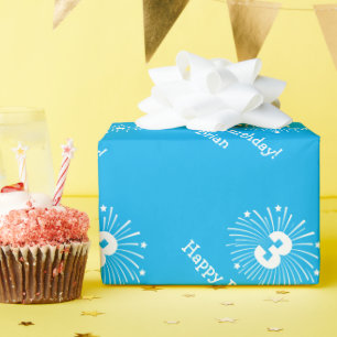 Süße blaue Geburtstagseinpackpapier für Kinder zum Geschenkpapier