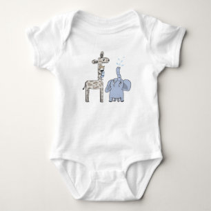Süße Blaue Giraffen Baby-Body - Whimsical Baby Strampler