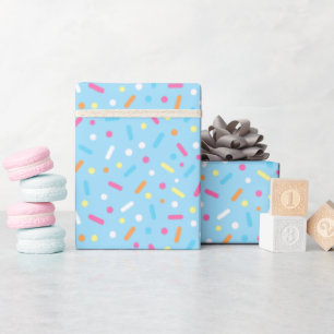 Süße blaue Glasur mit Streuseln Donut Geschenkpapier