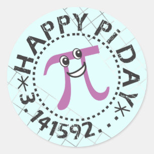 Süße blaue glückliche Pi-Day © - Pi-Day-Geschenk-A Runder Aufkleber