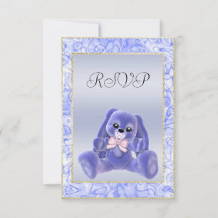 Süße blaue Hasen-Baby-Shower-RSVP RSVP Karte