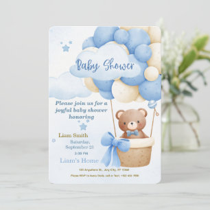 Süße blaue Jungen-Baby-Party-Einladung Einladung