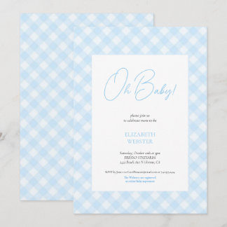 Süße blaue Jungen einfache Babyparty-Einladung Einladung