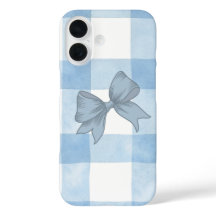 Süße blaue Karo-Schleifen-iPhone-Hülle.
