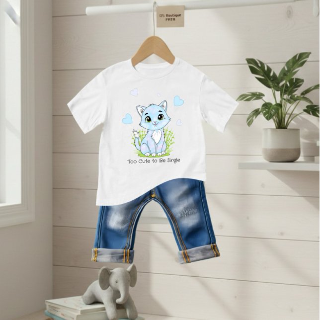Süße blaue Katze Baby T-shirt (Von Creator hochgeladen)