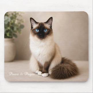 Süße Blaue Katze mit blauen Augen Mauspad | Paws &