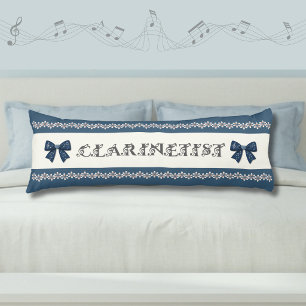 Süße blaue Klarinette Deko Musikzimmer Körperkisse Seitenschläferkissen