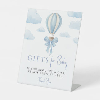 Süße blaue Luftballongeschenke für Baby Shower-Sch Sockelschild
