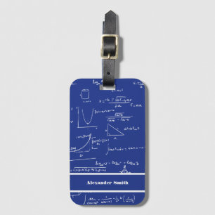Süße blaue Mathe-Gleichungen Muster Reise Gepäckanhänger