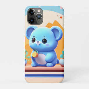 Süße blaue Maus mit Blumen Case-Mate iPhone Hülle