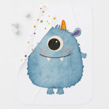 Süße blaue Monster-Babydecke – Weiches Geschenk fü