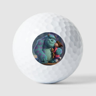 Süße blaue Monster-Illustration Kinder-T-Shirt Golfball
