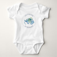 Süße Blaue Oktopus-Baby-Boy-Body