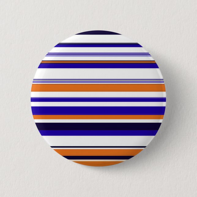 Süße blaue orange Streifen Button (Vorderseite)