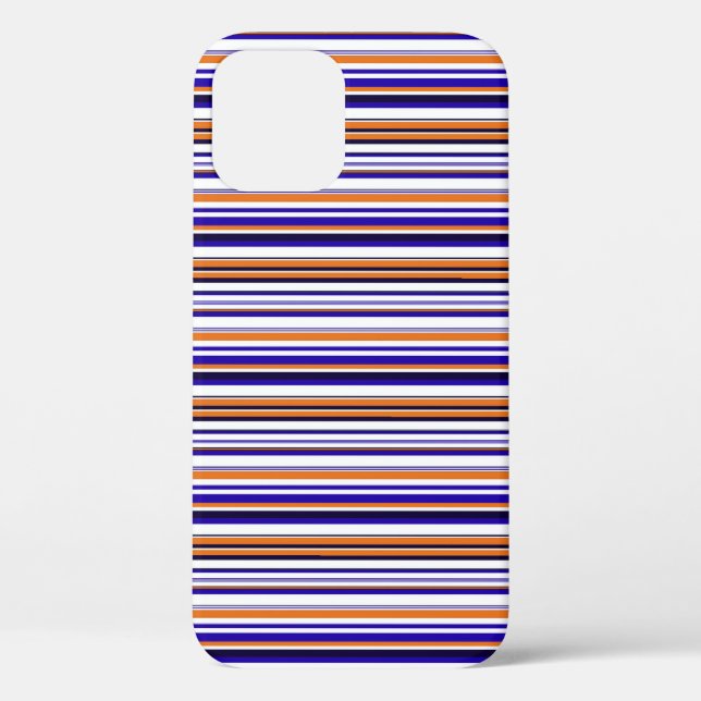 Süße blaue orange Streifen Case-Mate iPhone Hülle (Rückseite)
