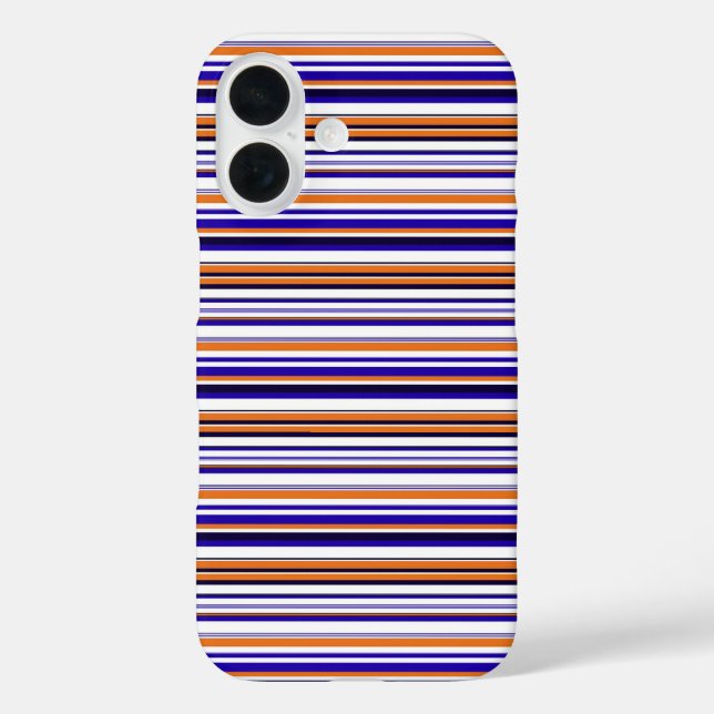 Süße blaue orange Streifen Case-Mate iPhone Hülle (Rückseite)