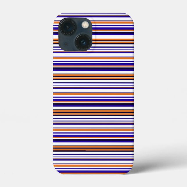 Süße blaue orange Streifen Case-Mate iPhone Hülle (Rückseite)