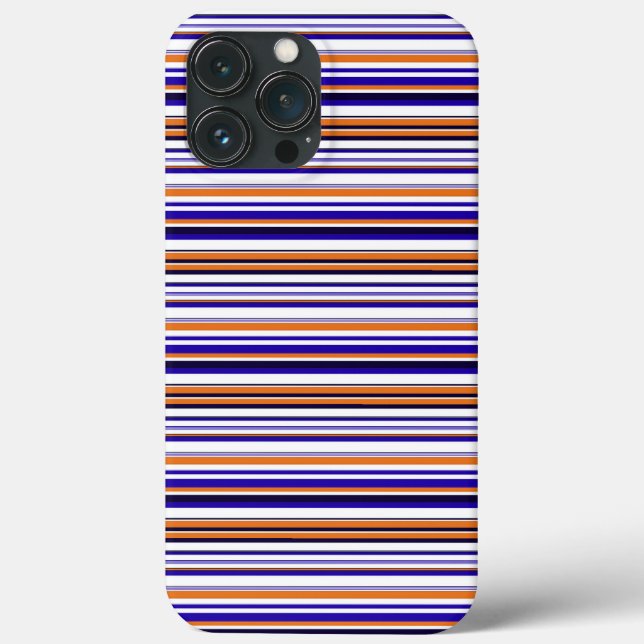 Süße blaue orange Streifen Case-Mate iPhone Hülle (Rückseite)