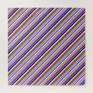 Süße blaue orange Streifen Puzzle