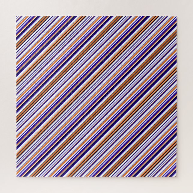 Süße blaue orange Streifen Puzzle (Vertikal)