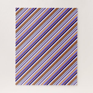 Süße blaue orange Streifen Puzzle