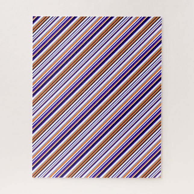 Süße blaue orange Streifen Puzzle (Vertikal)