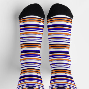 Süße blaue orange Streifen Socken