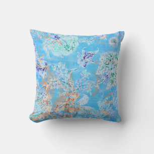 Süße blaue Pastell-Blumen Kissen