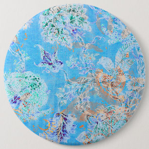 Süße blaue Pastellblumen Button