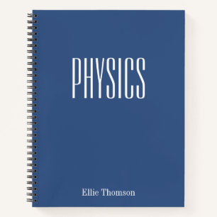 Süße blaue personalisierte Schulfach Physik Notizbuch
