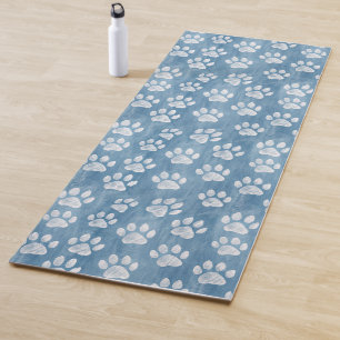 Süße blaue Pfotenabdruck Haustierliebhaber Yogamatte