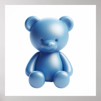 Süße blaue Plüschbär-Wandkunstposter für Träumeris Poster