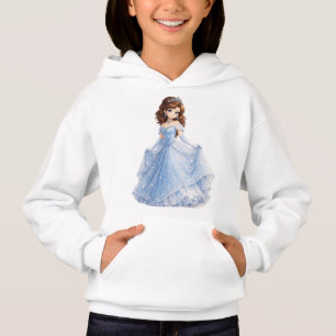 Süße blaue Prinzessin Mädchen Hoodie
