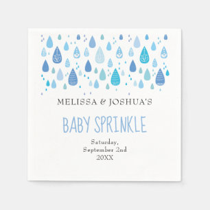 Süße blaue Regentropfen Baby Shower / Streusel Serviette