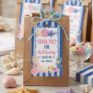 Süße Blaue Rosa Muschel Dankeschön Geburtstag Geschenkanhänger