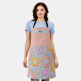 Süße blaue rosa Pastell-Donuts & Herzen Schürze