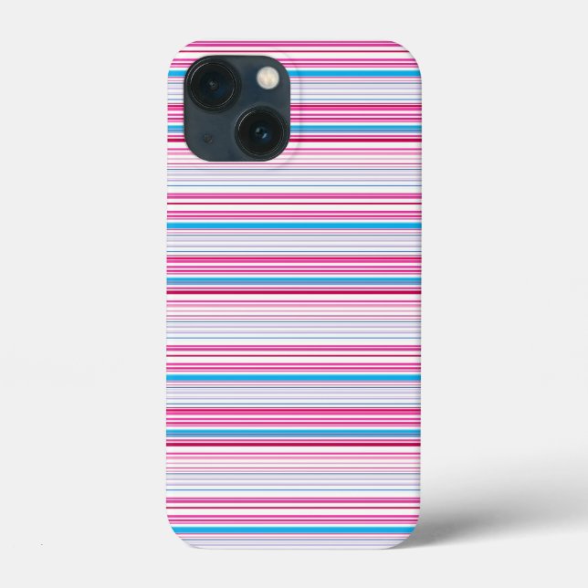Süße blaue rosa Streifen Case-Mate iPhone Hülle (Rückseite)