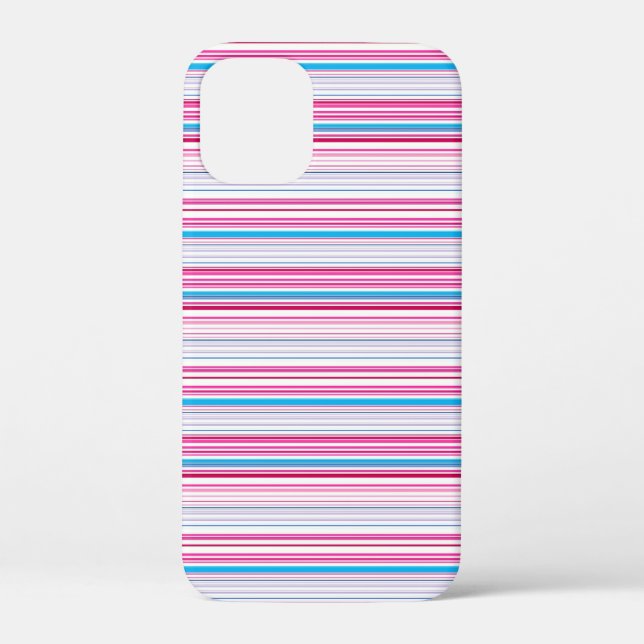 Süße blaue rosa Streifen Case-Mate iPhone Hülle (Rückseite)