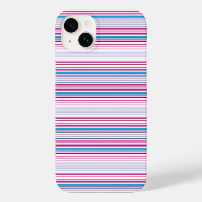 Süße blaue rosa Streifen Case-Mate iPhone Hülle (Rückseite)