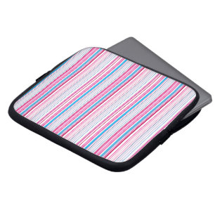 Süße blaue rosa Streifen Laptopschutzhülle