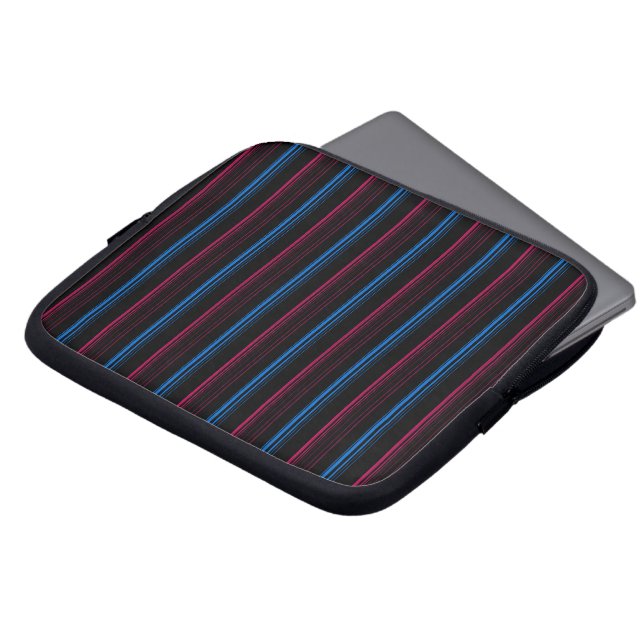 Süße blaue rosa Streifen  Laptopschutzhülle (Vorne Oben)